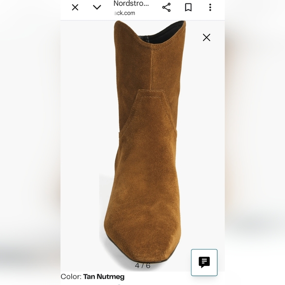 Nordstrom Chestnut Suede Pointed-Toe Ankle Boot - Picture 4 of 8